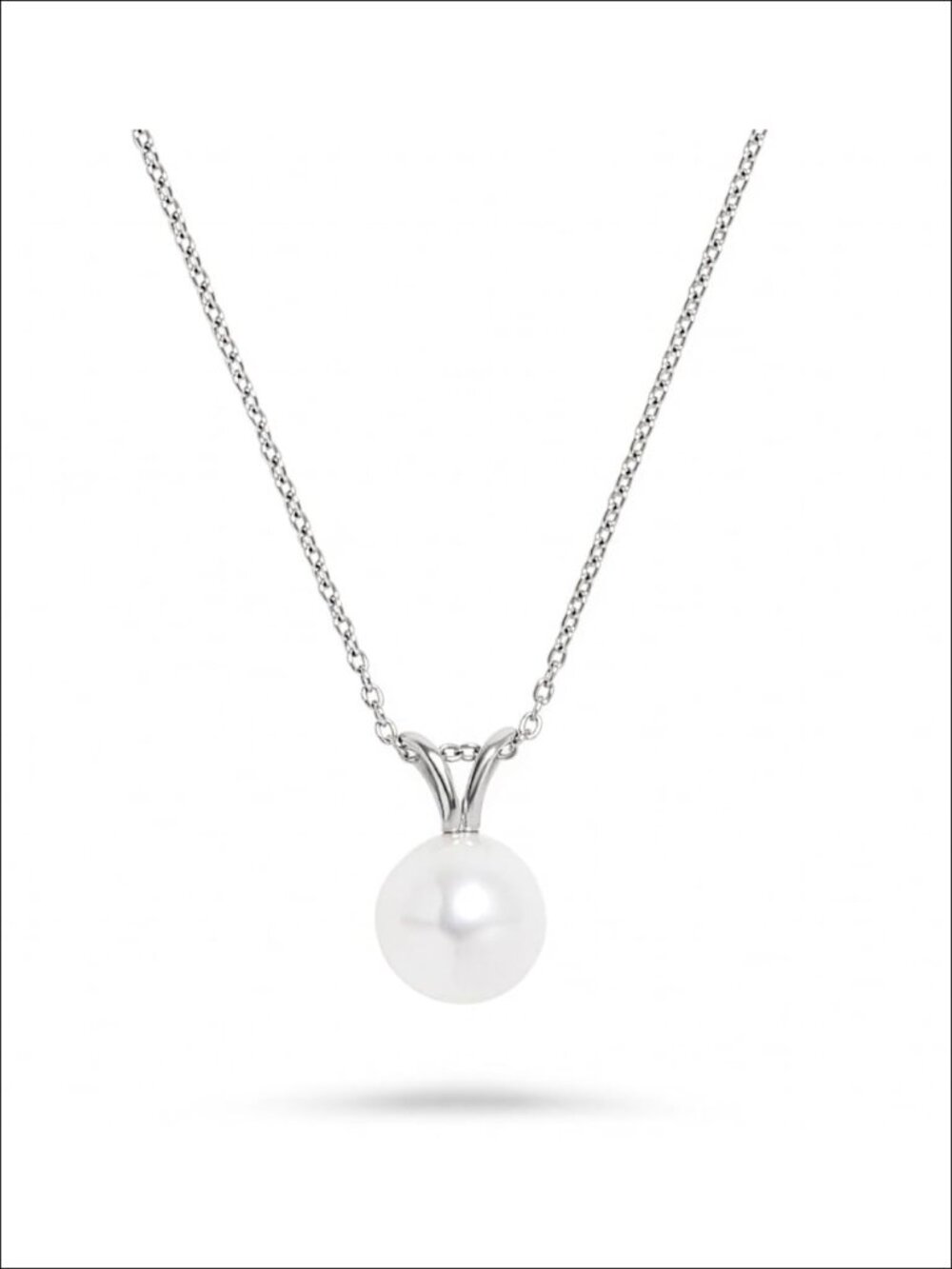 Genuine Freshwater Cultured Pearl Pendant Necklace .925 Sterling Silver 7-7.5mm